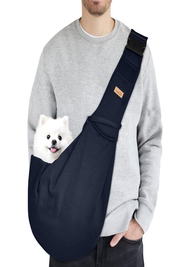 CUBY Dog and Cat Sling Carrier, Hands Free Reversible Pet Papoose Bag, Soft Pouch Adjustable, Suitable for Puppy Cats for Outdoor Travel (Blue, M-Adjustable Strap) - Image 1